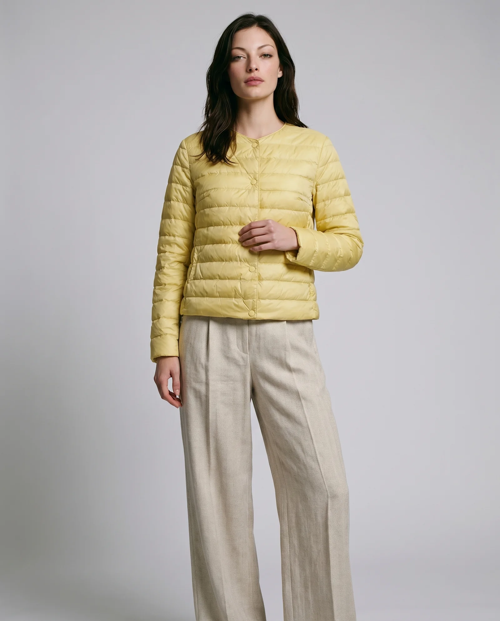 Piumino girocollo limone GUS SS27