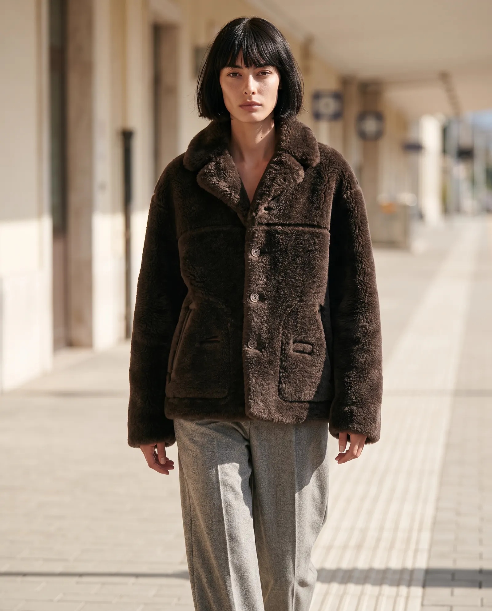 Giacca teddy marrone GUS FW26