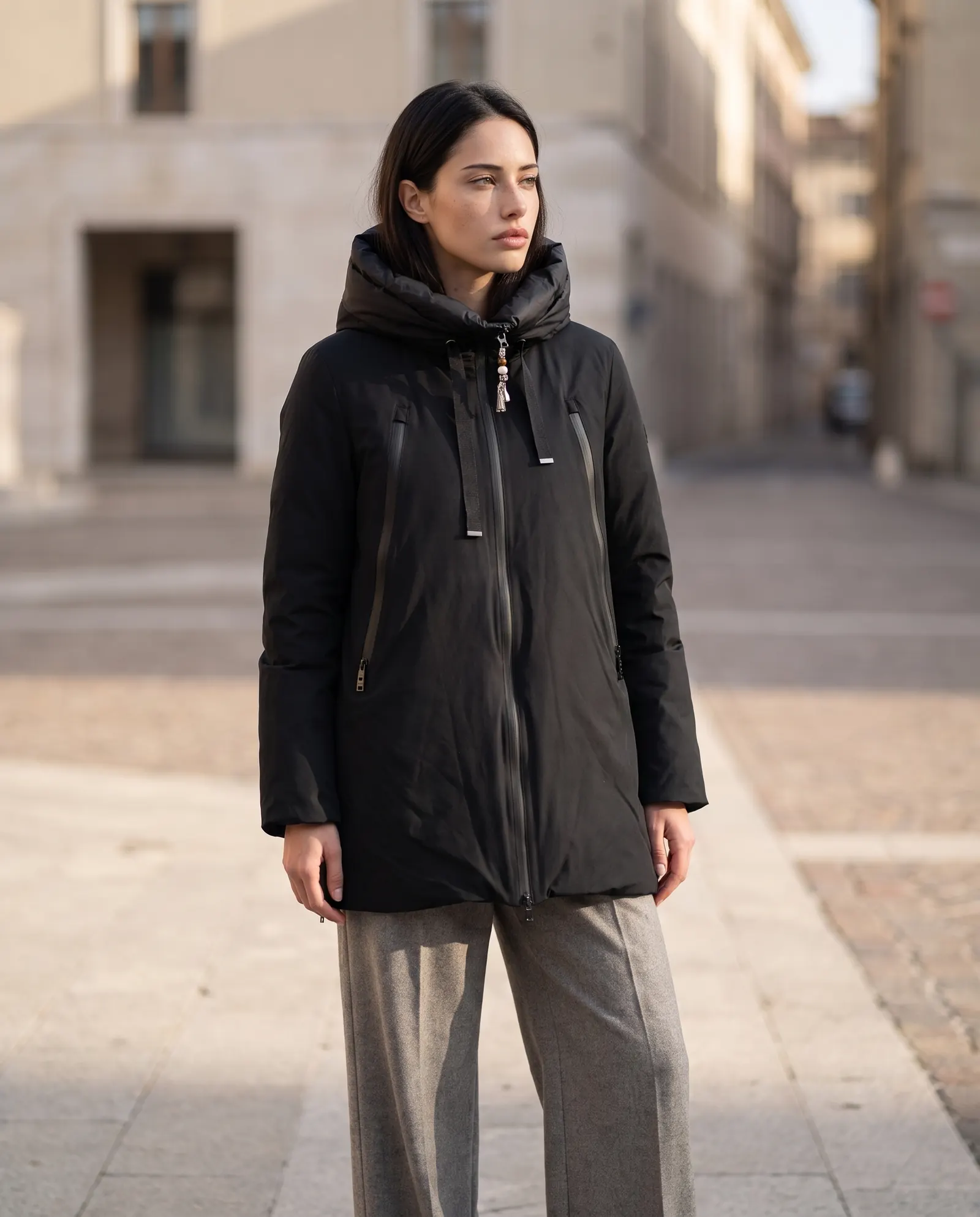 Parka lungo nero GUS FW26