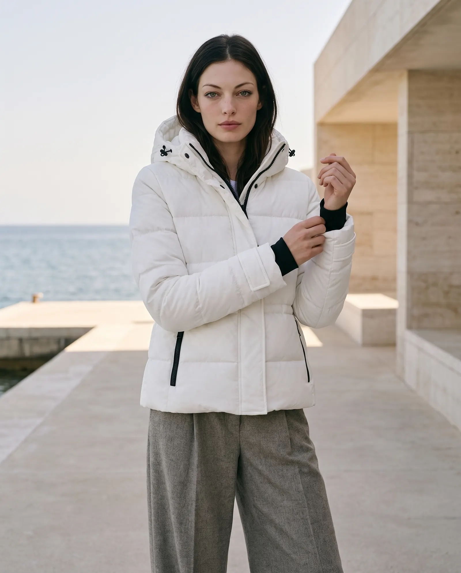 Piumino corto panna GUS FW26