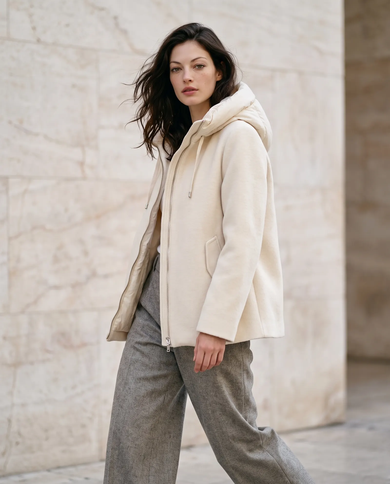 Giacca in lana cotta panna GUS FW26
