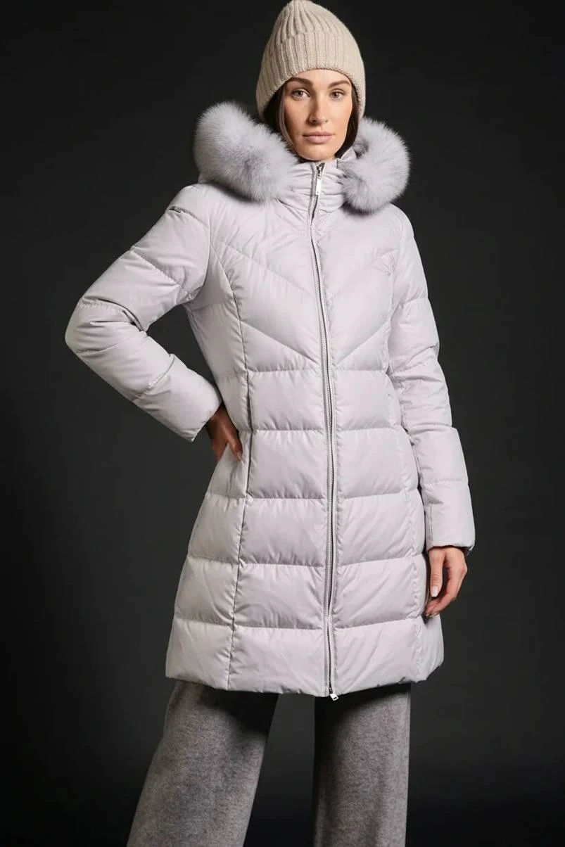 Piumino lungo donna bianco all'ingrosso GUS