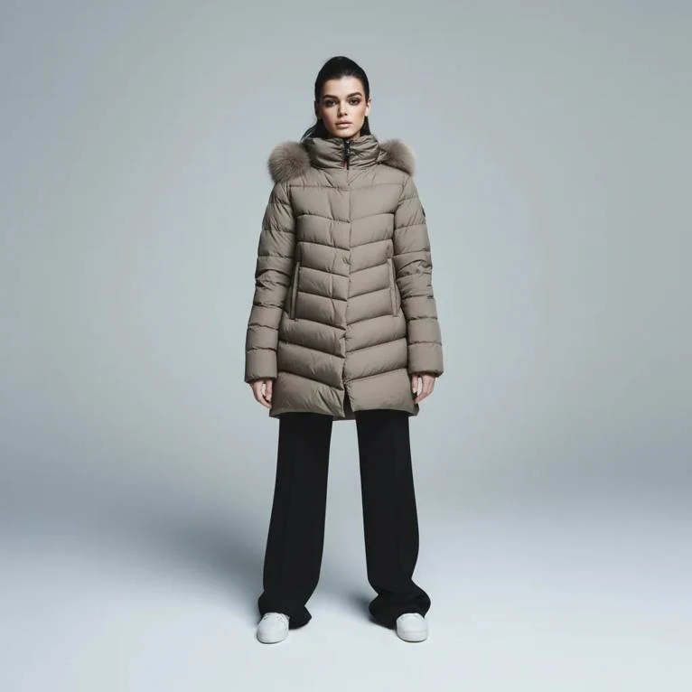 Piumino donna con pelliccia staccabile GUS