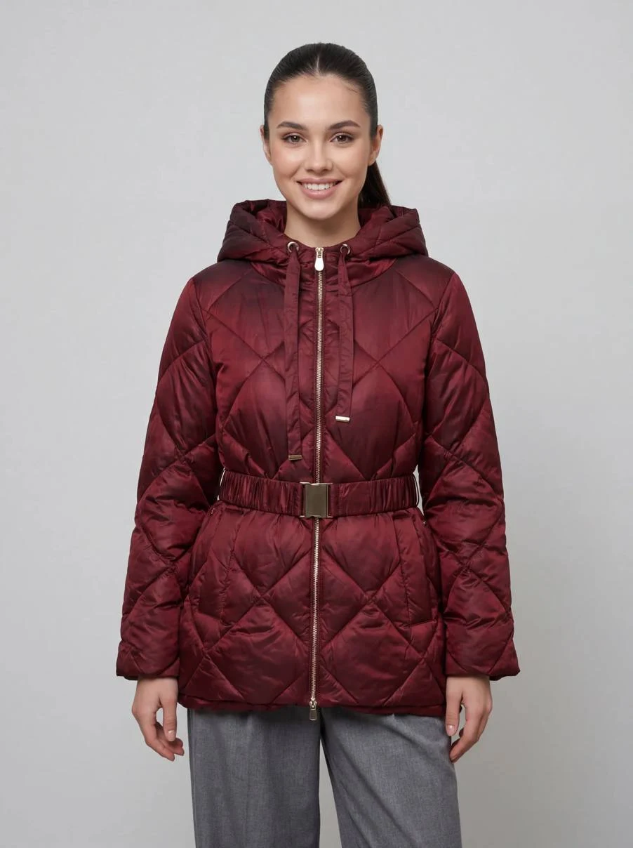Giubbino trapuntato bordeaux donna Made in Italy — GUS CI6120