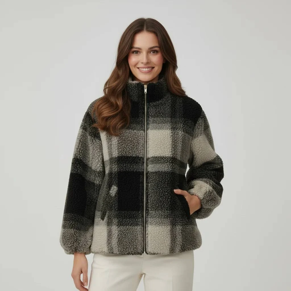 Giubbino teddy donna a quadri GUS EI61038