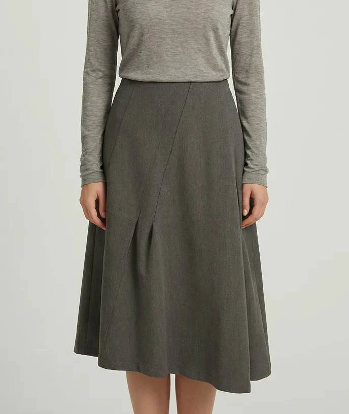 Gonna midi donna asimmetrica grigia GUS GI67026