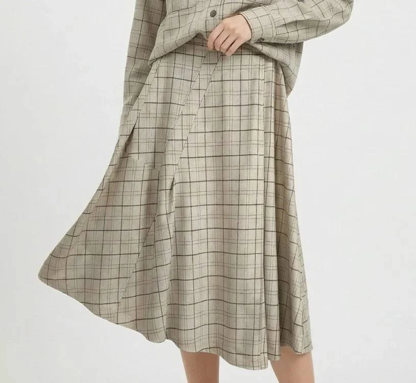 Gonna donna a quadri effetto lana GUS LI67025