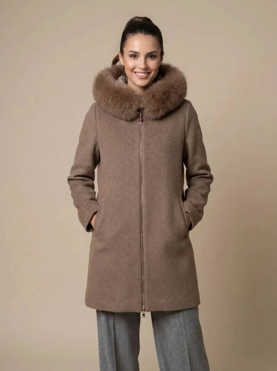 Giaccone donna con pelliccia taglie estese GUS