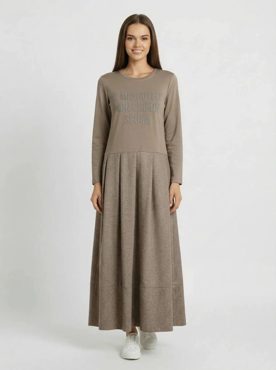 Abito lungo donna in modal moro GUS RI66031