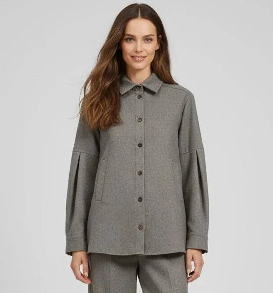 Camicia donna grigia manica strutturata GUS UI68024