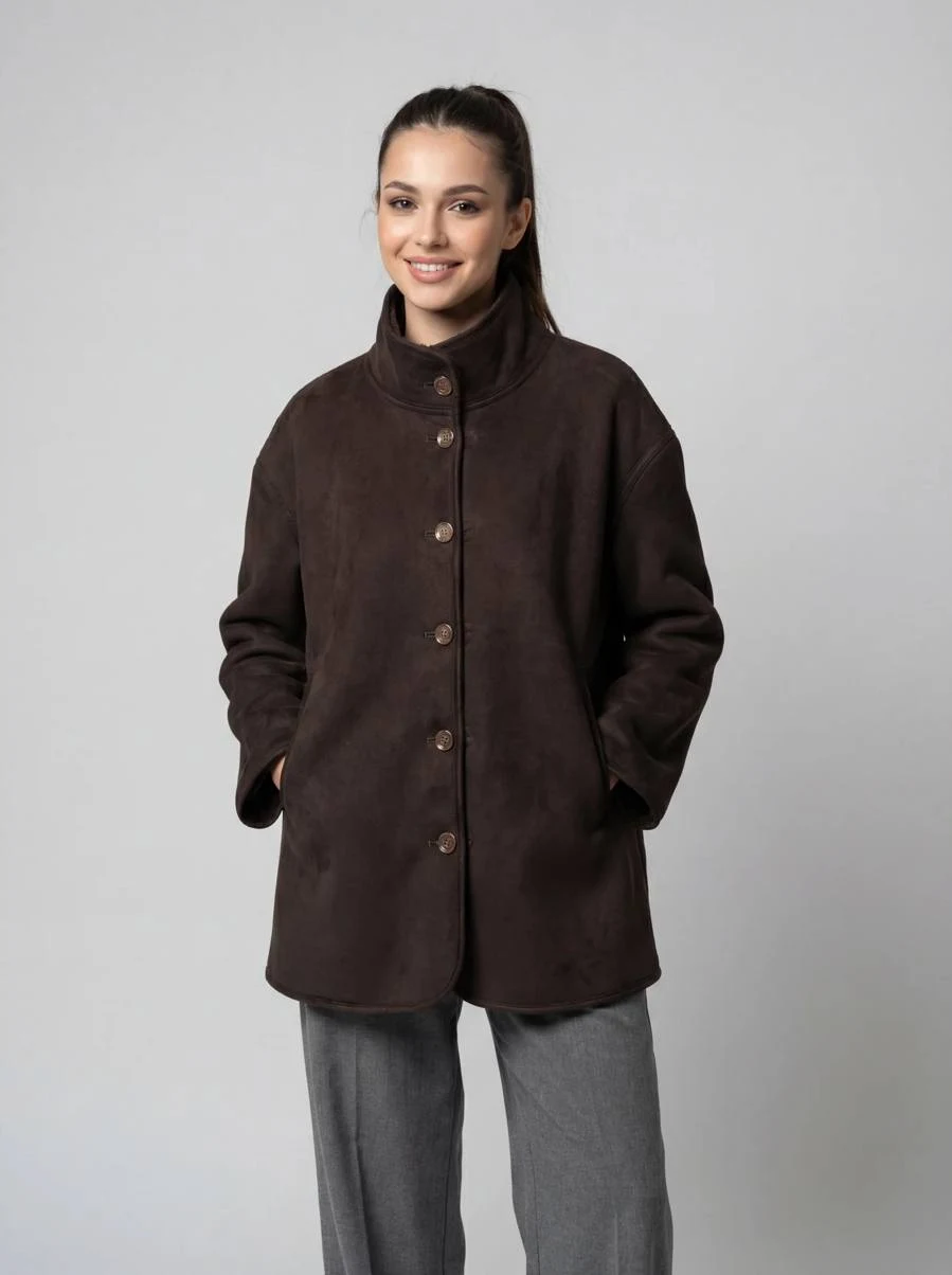 Chaqueta de borrego ecológico mujer marrón GUS YI6148